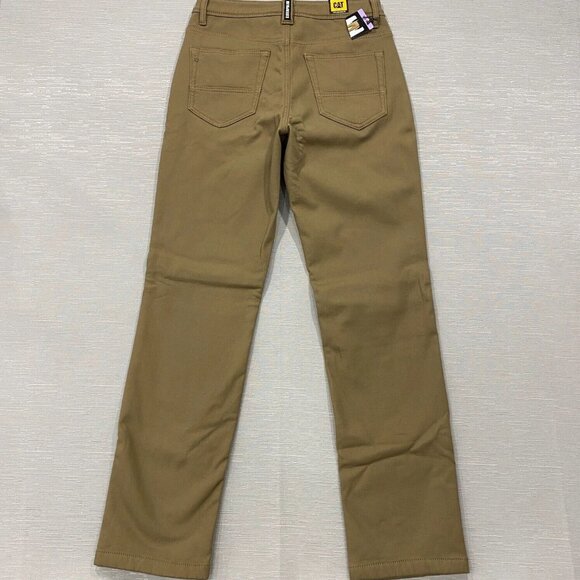 CAT Caterpillar Work Pants Mens 30 x 34 Brown Canvas Fleece Lined Insulated - Picture 3 of 15